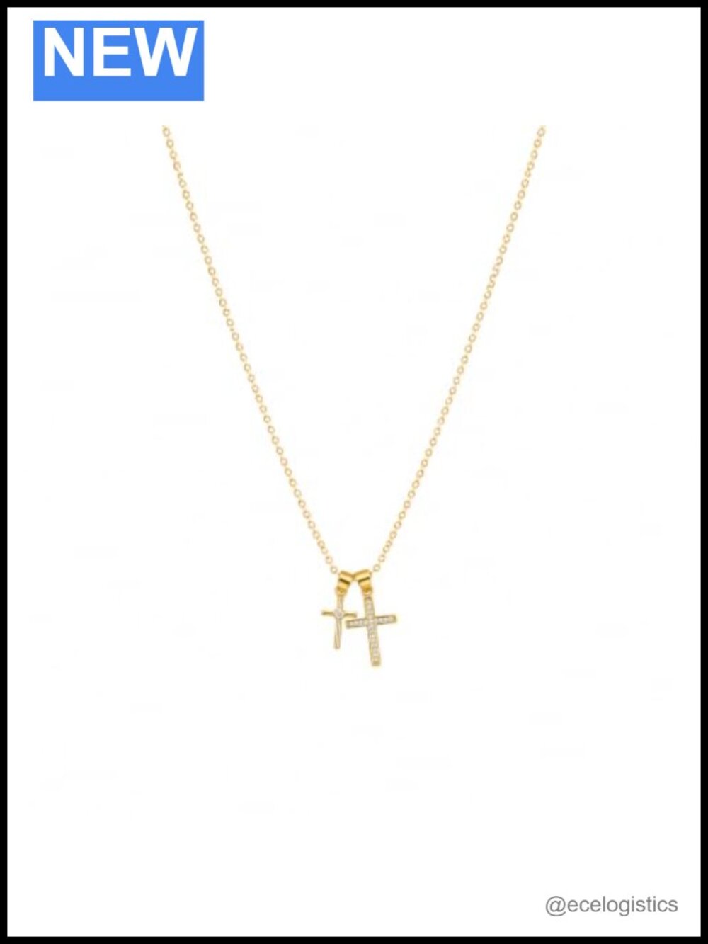 14K Gold Cross Pendant Necklace Dainty Chain Women